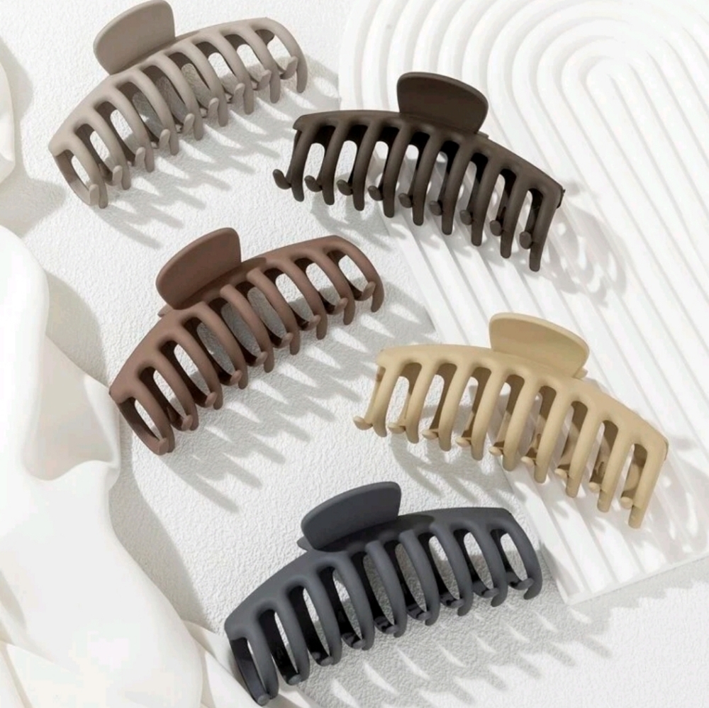 5pcs Solid Minimalist Hair Claw